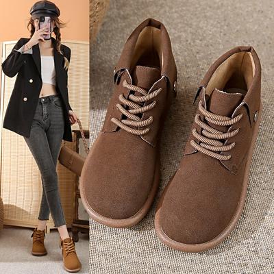 Осень новая говяжий кашемир матовая кожа ботинки Мартин резиновая шнуровка спереди осень зима новая