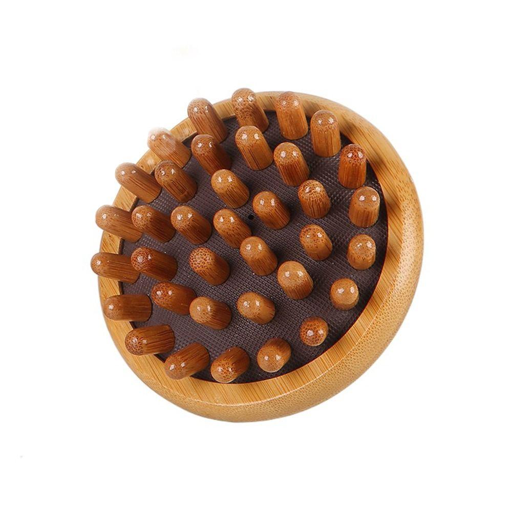 Ручная массажная щетка для кожи головы, портативная акупунктурная меридианная щетка, бамбуковая подушка безопасности, расческа для волос, косметический инструмент