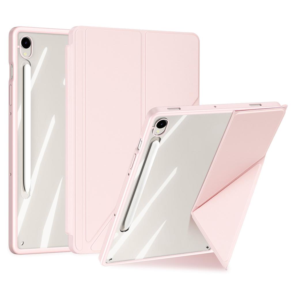 DUX DUCIS Серия Magi для Samsung Galaxy Tab S10 FE/Tab S9/S9 FE Чехол Подставка Оригами Кожа+ПК+ТПУ Прозрачная Задняя Крышка