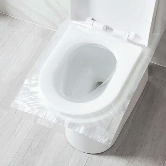 Home Kit 50Pcs Plastic Business Travel Universal Toilet Seat Disposable Sticker Cover