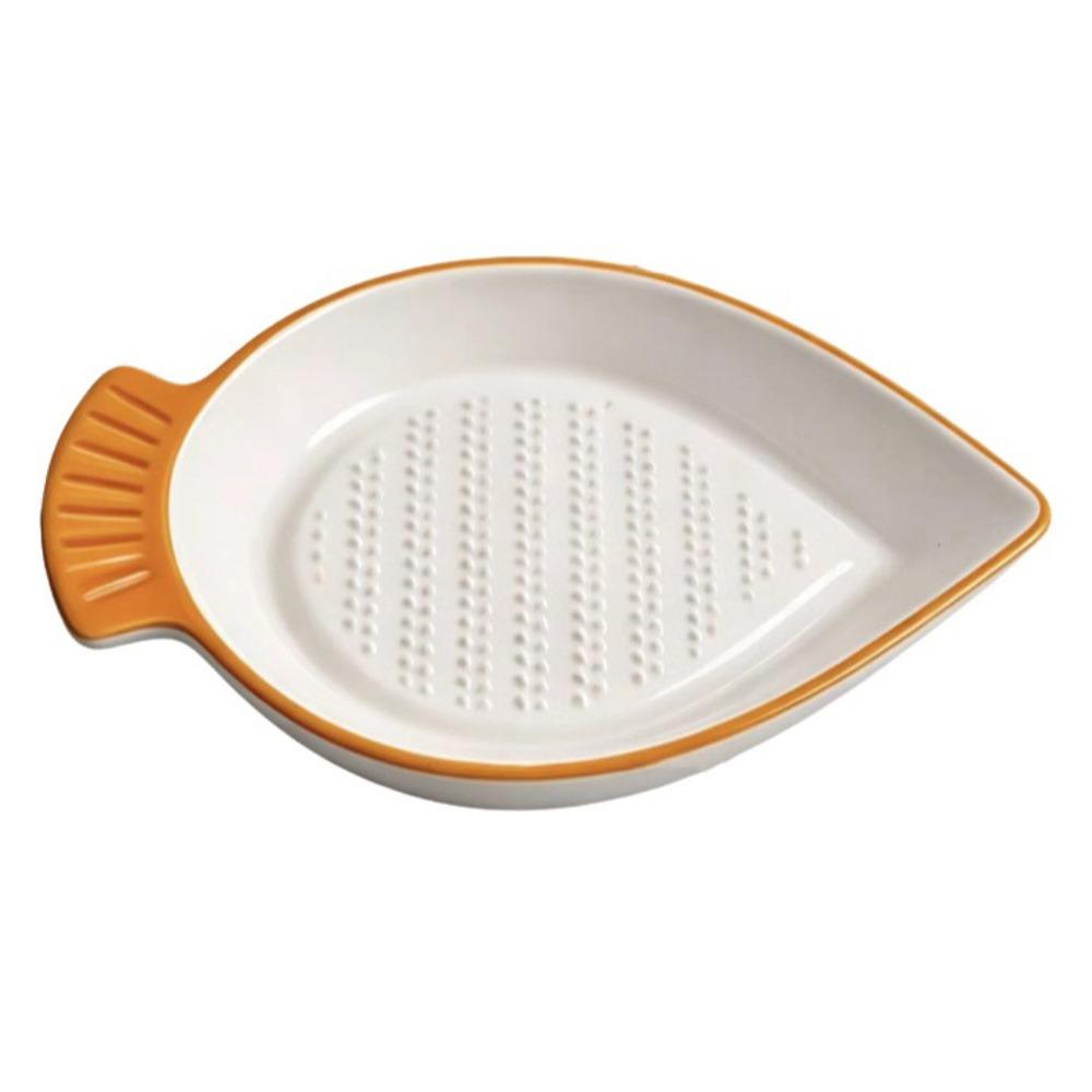 Ceramic Garlic Ginger Grater Non-Slip Garlic Shredding Plate Seasoning Dipping Dish Restaurants