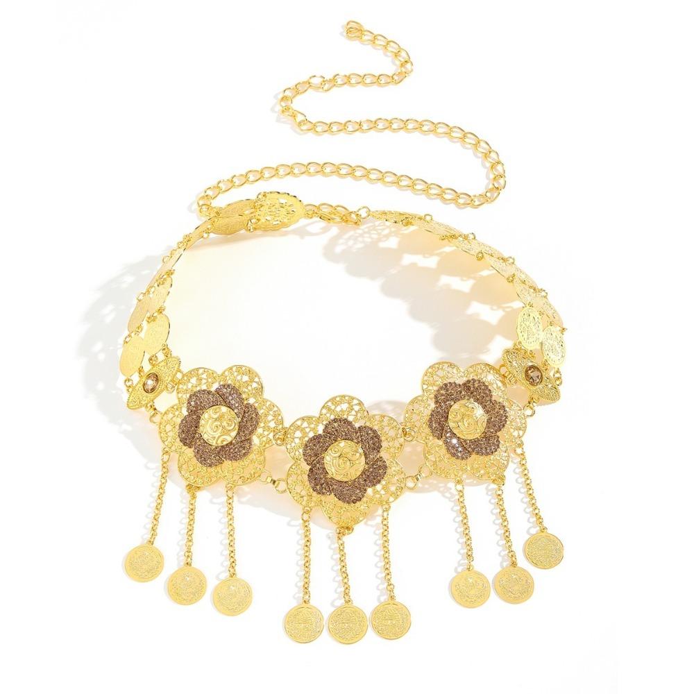 Inlaid Diamond Fringe Belt Alloy Fringe Waist Chain Vintage Waist Chain Belt For Weddings