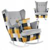 Ari Print Duo Rocking Chair, Scandinavian, Family Furniture, Yellow Checkered