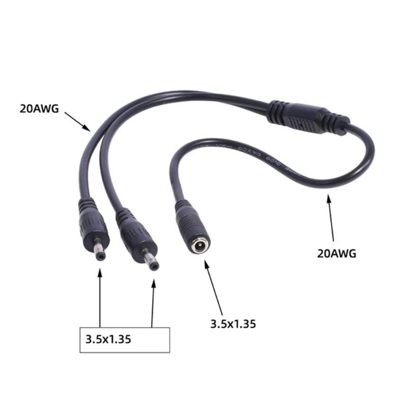 Кабель-адаптер-разветвитель с разъемом DC типа «бочонок» 3,5 мм x 1,35 мм, 1 штекер-гнездо на 2 штекера или 4 штекера, провод для зарядки