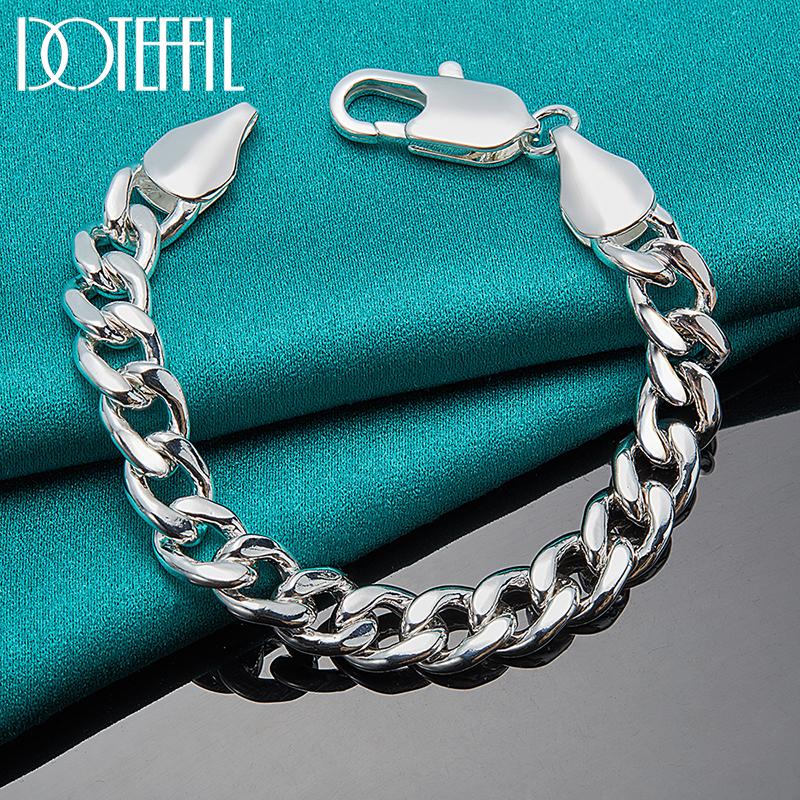 10mm Side Chain Bracelet Silver Beautiful Jewelry