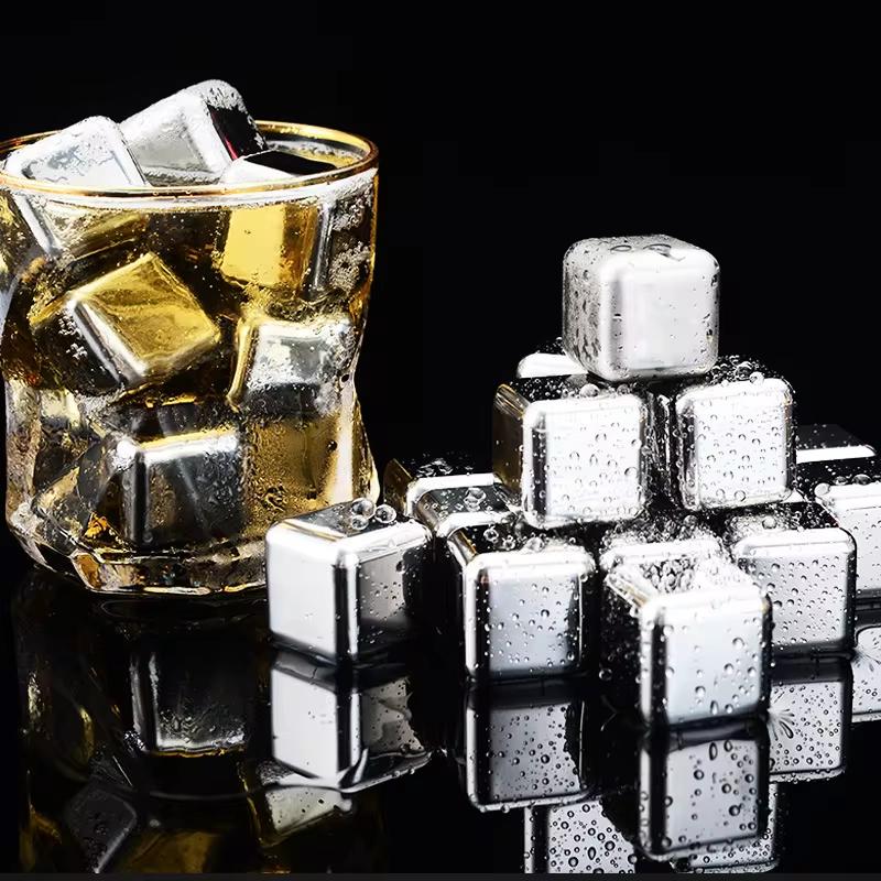 Пищевая нержавеющая сталь Быстрозамораживающиеся Кубики Льда Многоцелевые Многоразовые Кубики Льда Подходят для Виски Охладитель Напитков Вечеринки