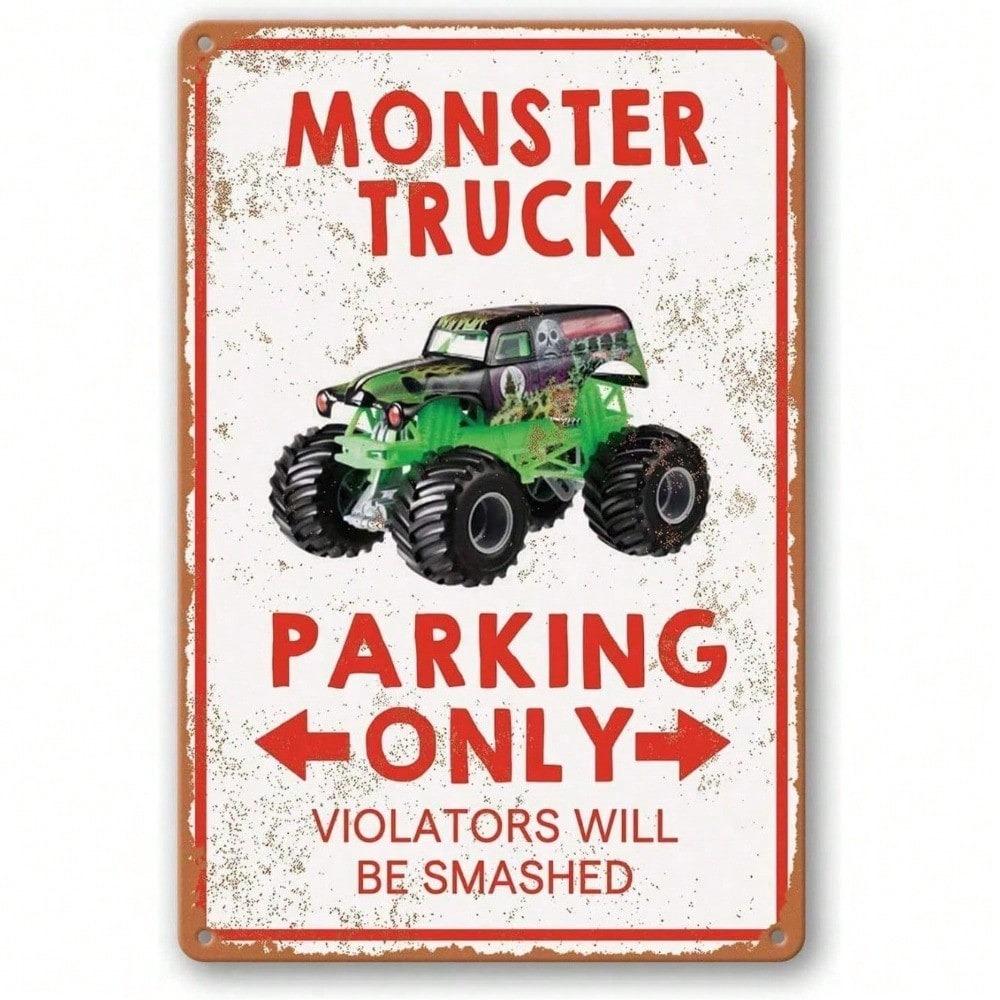 Винтажный металлический жестяной знак Monster Jam Truck, настенное искусство, подарок на день рождения, декор для детской или подростковой комнаты
