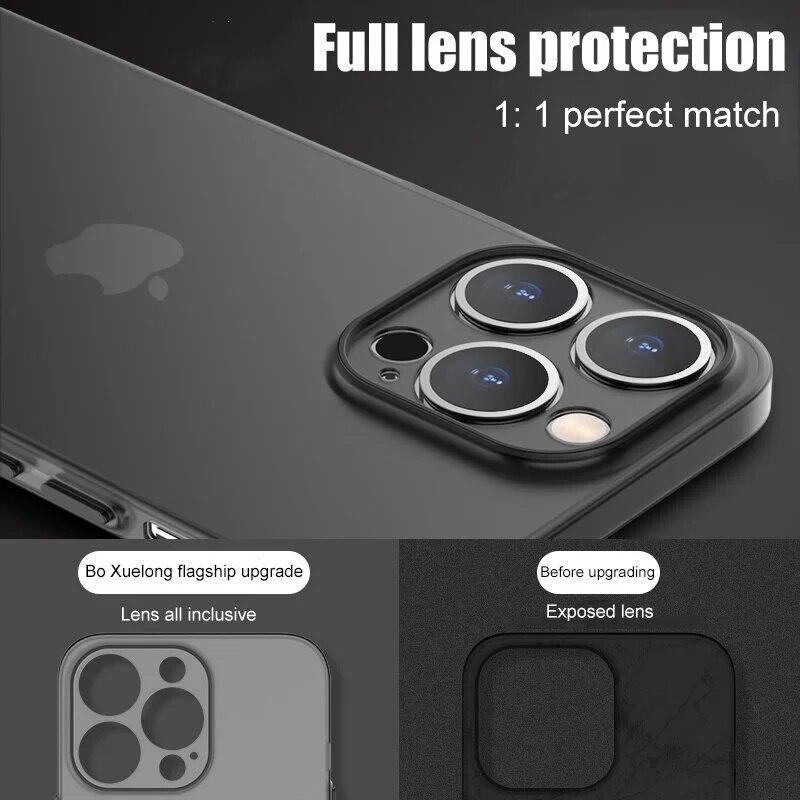 Ультратонкий матовый жесткий чехол 0,3 мм для iPhone 15 Pro 14 Plus 13 12 Mini Pro Max, прозрачный тонкий, полная задняя крышка, чехол из полипропилена