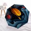 Planets, Space Themed Automatic Opening and Closing Umbrella, Brightly Colored 8-rib Portable Umbrella, Suitable for Men and Women, A Perfec