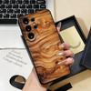 Натуральный Деревянный Чехол для Телефона Samsung S26 S25 S24 FE S23 S22 S21 Plus S20 Ultra Note20Ultra Черный Мягкий Чехол