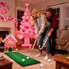 2026 Gingerbread Candy Cane Christmas Golf Game Set - Mini Golf Course With Club & Balls For Family Party