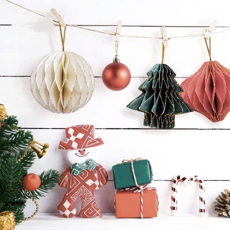 New 3/1PC Christmas Decoration Lantern Spherical Ornaments Creative Paper Honeycomb Ball Christmas Tree Pendant Decorations Gift