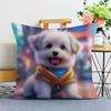 Pet Dog Print Decorative Pillowcase Bedroom Living Room Square Cushion Pillowcase
