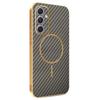 For Samsung Galaxy A54 5G Phone Case Carbon Fiber Textured Electroplated TPU Back Cover