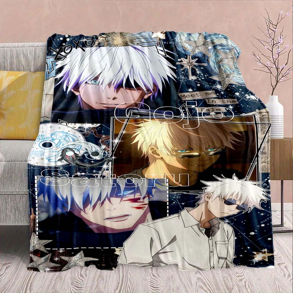 Jujutsu Kaisen Flannel Lounge Blanket Warm Soft Cozy Throw Lightweight Sofa Bed Home Decor -QJY