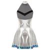 Women Carnival Rave Party Suit Space Astronaut Alien Robot Cosplay Costume A-line Mini Dress for Halloween Theme Party