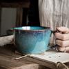 Синяя керамическая чашка Красивая большая чашка Чашки для завтрака и овсянки Дом Сад Кухня Обеденная зона Бар Посуда Кружки Керамические кофейные чашки