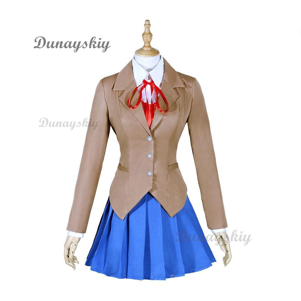 Игра Doki Doki Literature Club Нацуки Косплей Сайори Юри Моника Косплей Костюм Парик Набор Школьная Форма Девушка Женские Костюмы