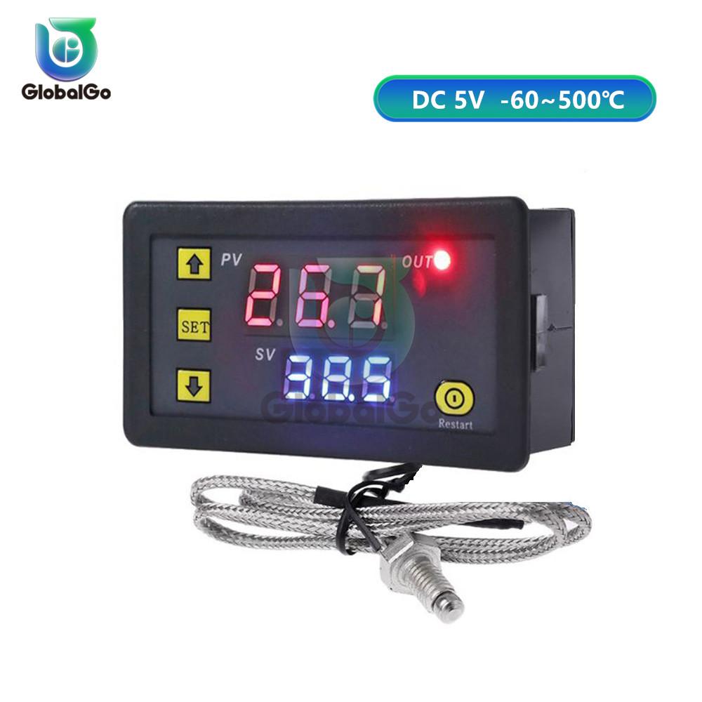 5V 12V 24V 220V -60~500℃ Thermometer Thermostat Temperature Sensor Control K Type Thermocouple Control Thread M6 Screw Probe