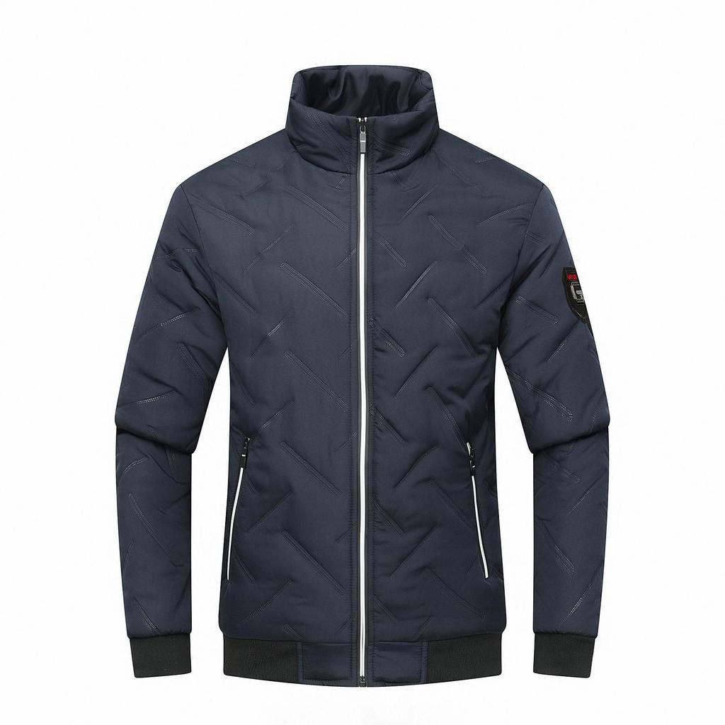 Autumn and winter new cotton jacket, men's pearl cotton jacket, stand-collar trendy men's lightweight and warm top
