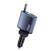 Эффективное решение для быстрой зарядки в автомобиле 66 Вт с портом USB и выдвижным Type C для путешественников, ежедневных поездок, планшета, телефона