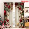 2D Flat Printing 2pcs Merry Christmas Curtains Stars and Pine Branches Versatile Fabric Without Electricity Family Party Perfect