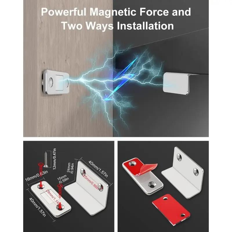 3pcs Strong Magnetic Cabinet Door Catches Latch Heavy Duty Furniture Door Stopper Hardware Accessories
