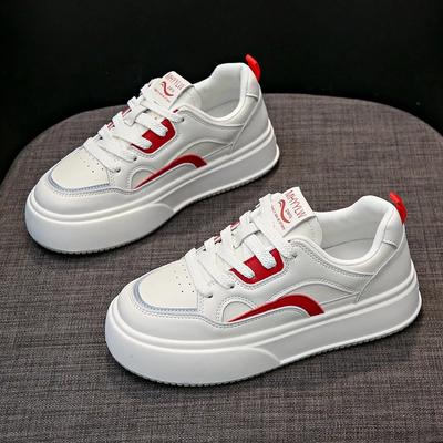 Весна Осень Новые женские кроссовки на платформе для спорта Удобные повседневные кроссовки для отдыха на открытом воздухе Дышащие белые туфли на шнуровке из вулканизированной стали