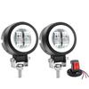 20W Motorcycle Fog Lights with Cut Line and White Squid LED Work High Long Shock with Set of 2 X-STYLE Rings, Lights, 12V/24V DC, Brightness,