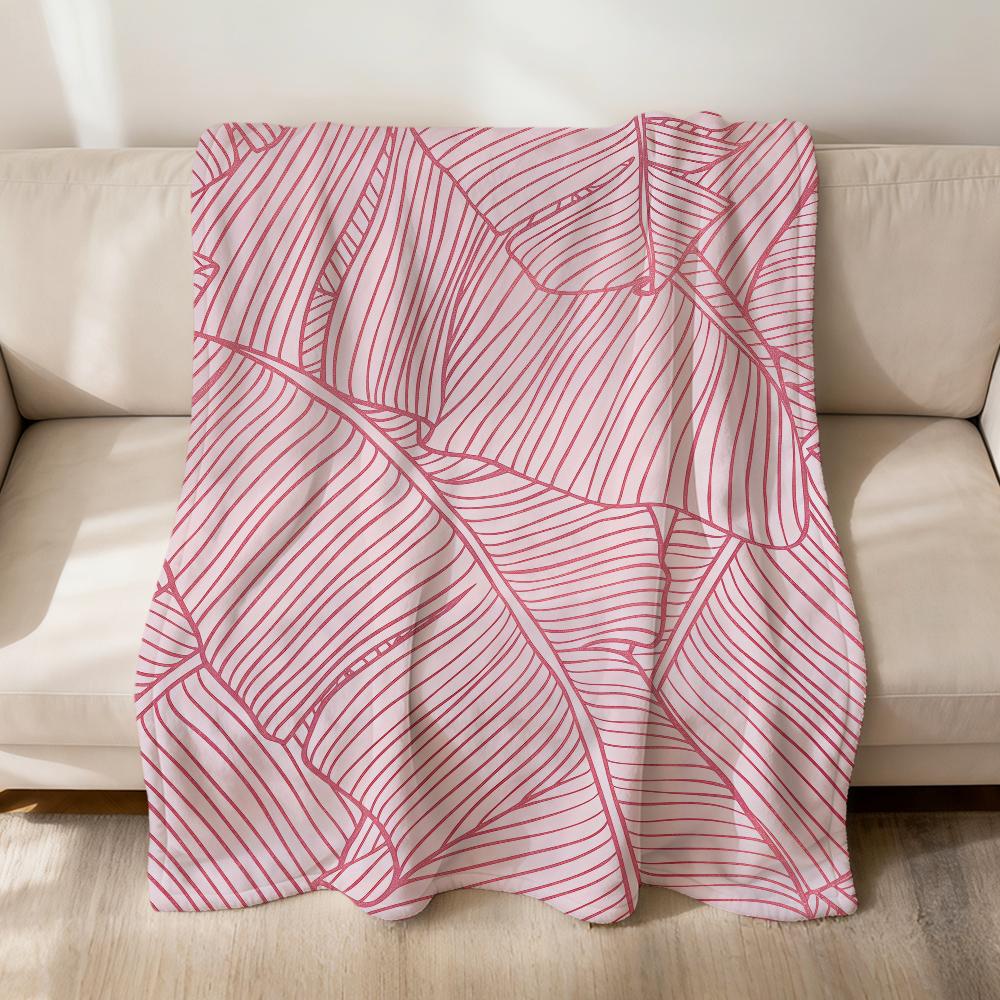 Fashion Art Monstera Leaf Nude Flannel Soft Warm Plush Blanket For Sofa Living Room Pet Hogar Bedroom Gift Home Car Portable