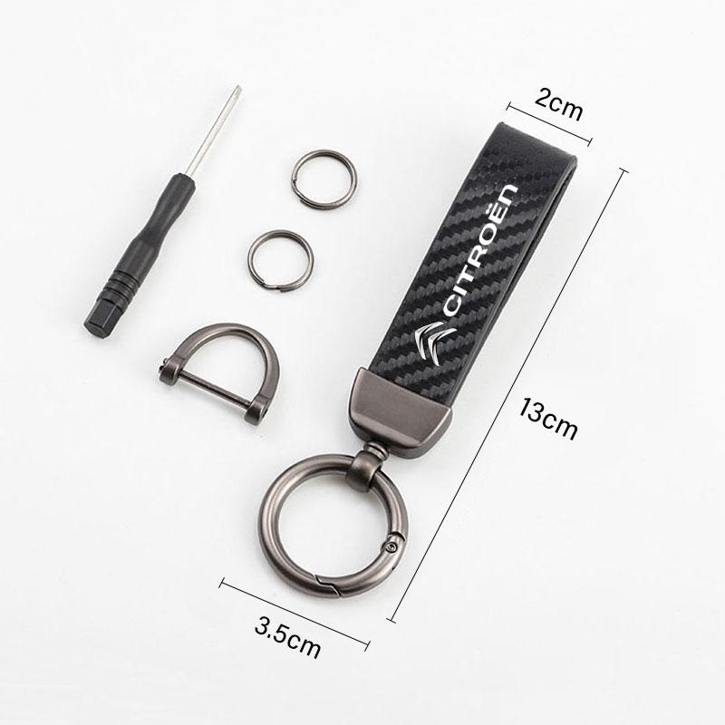 Car Logo Keychain Zinc Alloy Key Ring Accessories For Citroen C5X e-C4 X e-C3 C4 C3 C5 C-Elysee C-Crosser Berlingo C1 C6 C2 FL7