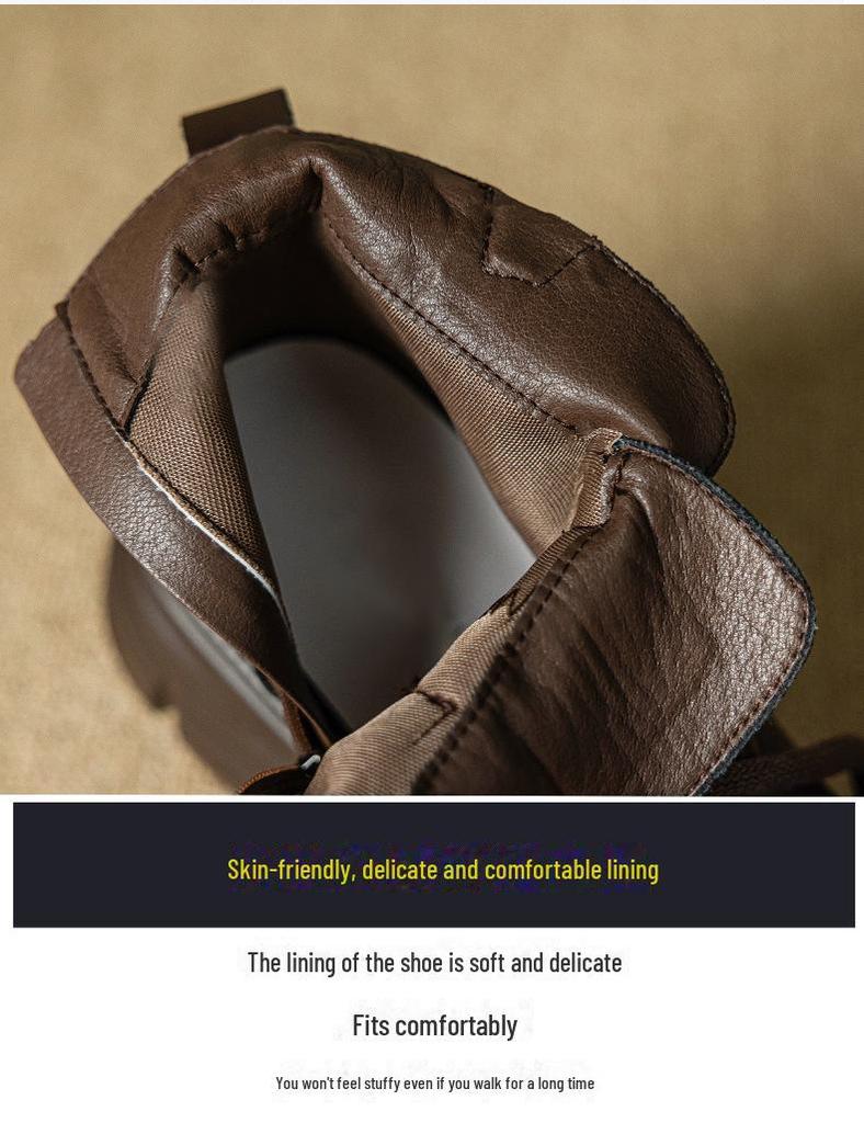 Martin Women's 8cm Height-Increasing Velvet Boots, Retro Thick-Soled High-Tops for Autumn/Winter 2024.