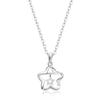 Hollow Out Stars Pendant Necklace For Girl Silver Color Simple Necklace
