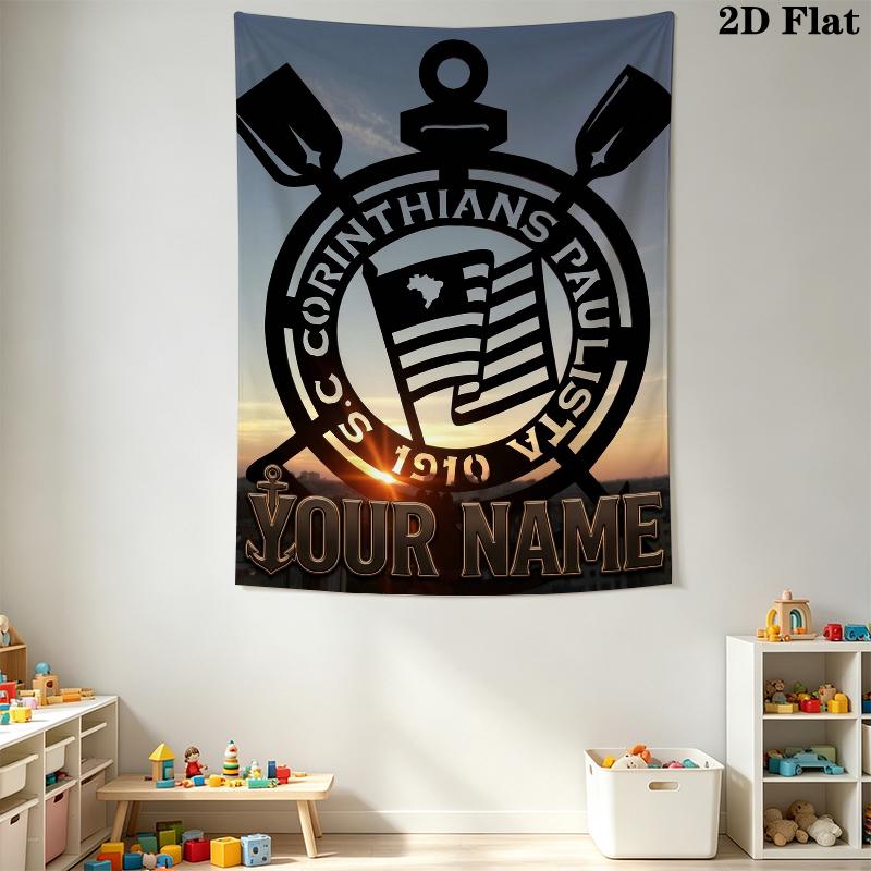 Custom Name Corinthians Wall Tapestry Aesthetic Wall Hanging Printed Fabric Blanket Decorative Tapestries for Bedroom Living Room Home Decor