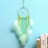 Handmade Dream Catcher with Green Feathers Night Light Car Wall Hanging Decoration Home Decor Lighti