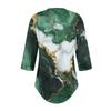 3/4 Length Sleeve Womens Tops Summer T-Shirts Floral Print V Neck Casual Basic Tee Button Shirts Tunic Tops