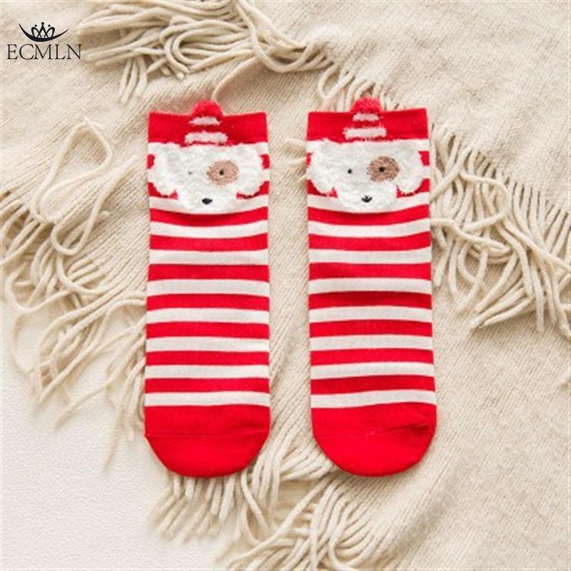 Рождественские носки Хлопковые носки с оленями и снежинками Подарок для женщин