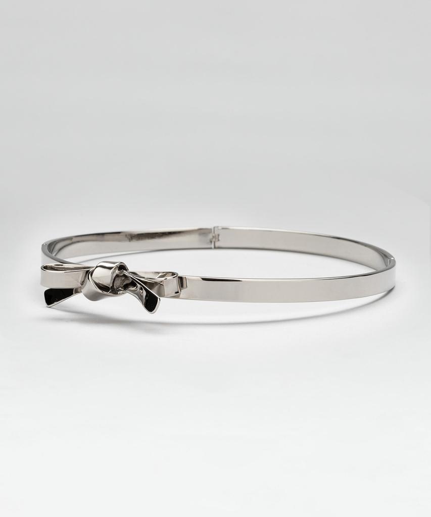 032C (W) Bow Choker Silver