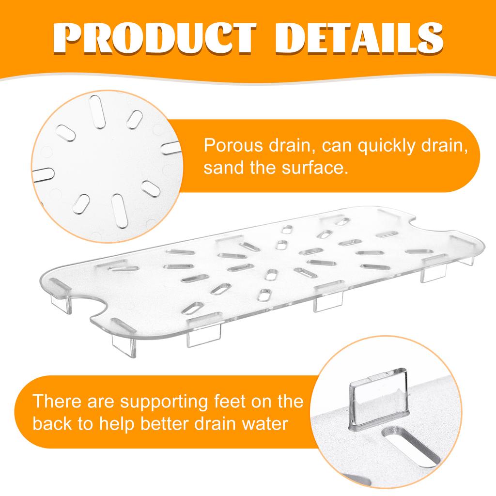 24 шт. Пластиковая полка для сушки для гастроемкостей размером 1/3 и 1/6 Прозрачная пластиковая решетка Акриловые подносы для сушки продуктов Пластиковый поддон для сушки Прозрачный поддон