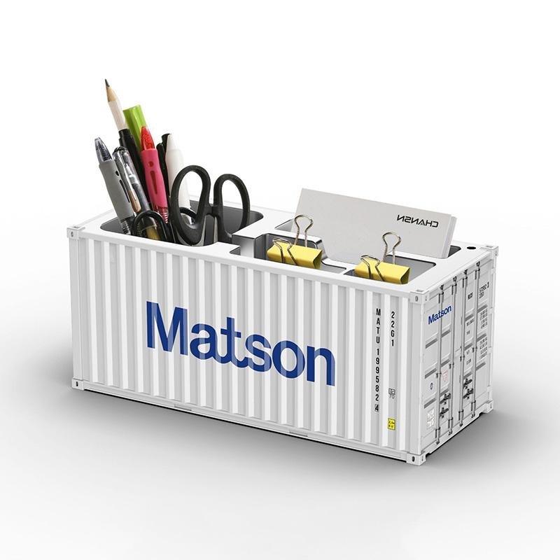 1/20 Scale Simulated Shipping Cargo Container Model Pen Holder Detachable Plastic Storage Box Desktop Organizer Household Supply