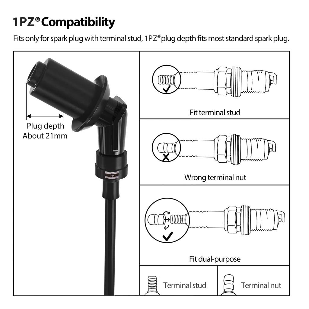 1PZ JP9-AD1 Улучшенное зажигание TCI 535мм Катушка зажигания Провод со свечным колпачком Suzuki Address V125 V125G Внешние запчасти для обслуживания мотоцикла