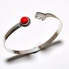 Итальянский красный коралловый драгоценный камень 925 посеребренный ювелирный браслет ручной работы