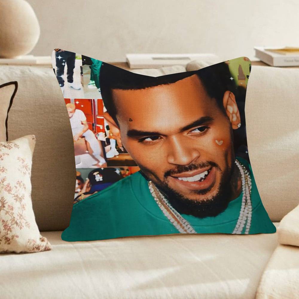 Chris Brown Rapper Breezy Vintage Pillow Anime Pillow Sofa Bed Head Pillow Cover Cushion Cover Fashion