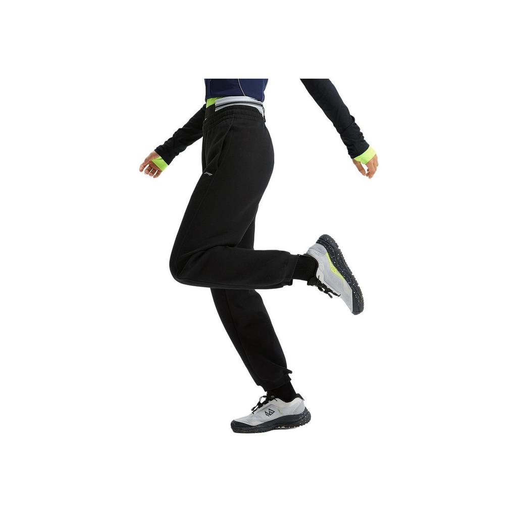 Li-Ning Минималистичные однотонные повседневные универсальные удобные трикотажные спортивные брюки женские плавки черного цвета AKLU924-2