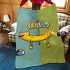 Мультяшное одеяло C-КотD-Собака, Фланелевое, Уютный принт, Портативное, Прочное, Машинная стирка, Милое, Крутое