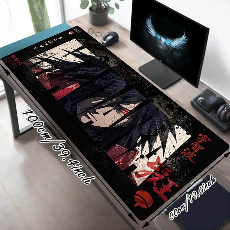 Uchiha Madara XL Игровой Коврик для Мыши Нескользящая Резиновая Основа Прошитый Край Водонепроницаемый Коврик для Стола Для ПК Ноутбука Геймера Офиса Компьютерные Аксессуары C929280