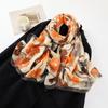 Autumn Small Flower Scarf Elegant Fashion Style Printing Imitation Cotton Linen Silk Scarf Ladies Warm Anti Cold Neck Scarf