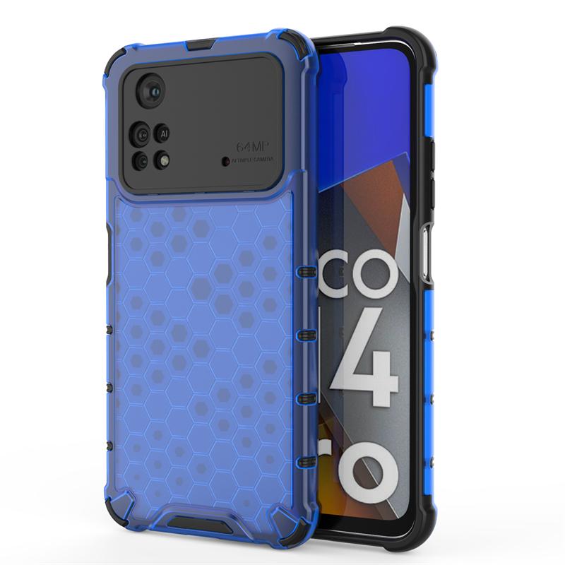 Shockproof Transparent Case For Xiaomi Poco M4 Pro 4G Honeycomb Armor Clear Case For Poco M4 Pro Case Cover For Poco M4 Pro 4G