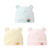 Lovely Newborn Hospital Hat Preemie Boys Girls Beanie Solid with Bear Pattern Infant Baby Hats for Spring Autumn Gift