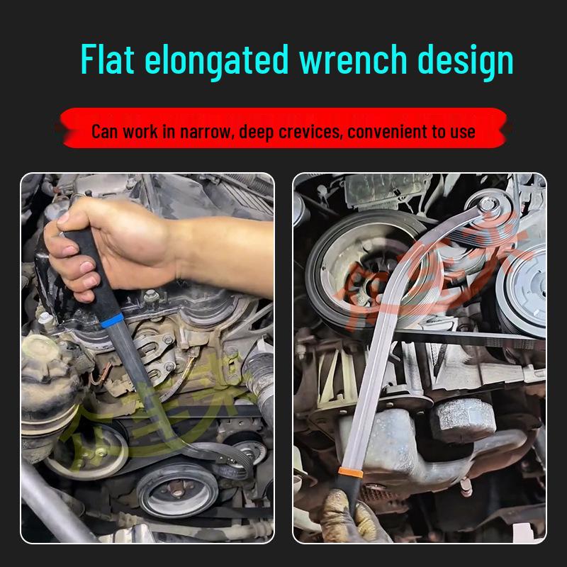 15-Piece Adjustable Engine Belt Wrench and Pulley Tensioner Tool Set for Auto Repair